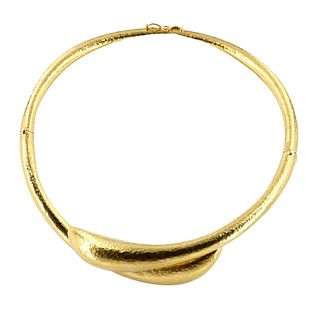 Lalaounis Vintage hammered torque -Necklace in 22k gold