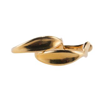 Tiffany & Co Peretti 18k Gold Bone Hoop Earrings