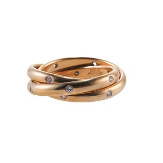 Cartier Trinity Gold Diamond Rolling Band Ring