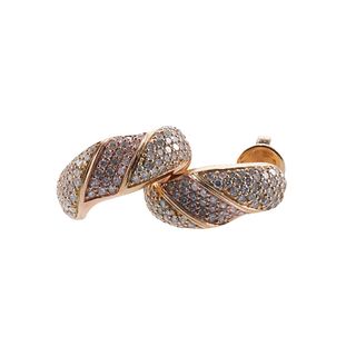 14k Gold Diamond Half Hoop Earrings