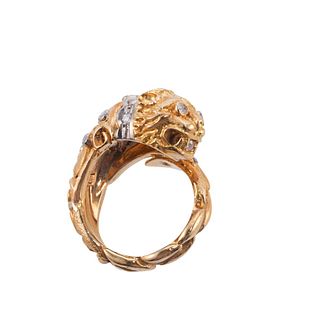Lalaounis Greece 18k Gold Chimera Diamond Ring