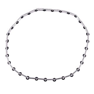 Favero 18k Gold Onyx Link Diamond Necklace