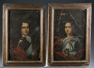 Pair of Old European portraits.