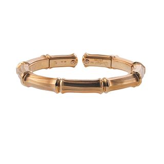 Cartier 18k Gold Bamboo Cuff Bracelet