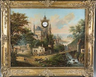 Louis Phillipe picture wall clock, c.1850.