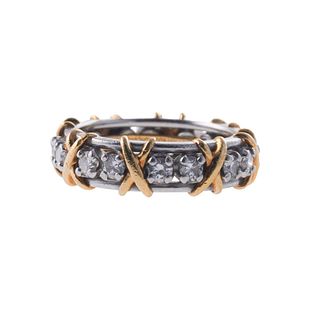 Tiffany & Co Schlumberger Sixteen Stone Diamond Gold Platinum Ring