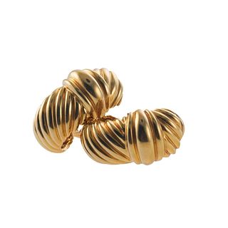 David Yurman 18k Gold Cable Shrimp Earrings