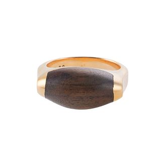 Asprey 18k Gold Wood Ring