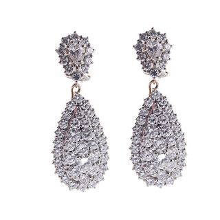 9 Carat Diamond 18k Gold Drop Night & Day Earrings