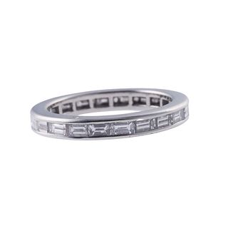 Cartier Platinum Diamond Eternity Wedding Band Ring