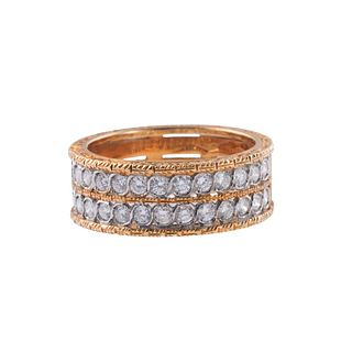 Mario Buccellati 18K Gold Diamond Band Ring 