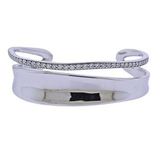 Georg Jensen Marcia Sterling Silver Diamond Cuff Bracelet 618 A