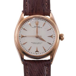 Rolex Oyster Perpetual Rose Gold Automatic Watch 6564