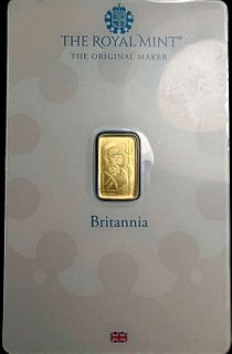 The Royal Mint Britannia 1g .9999 Gold Bar 