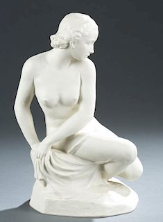 R. Kaesbach Rosenthal bisque porcelain of a nude.