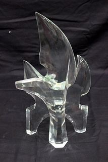 Magnificent One-of-a-Kind  Clear Glass Sculpture by the  Master Murano Glass Artist Licio Zanetti, Signed