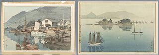 2 Japanese woodblock prints, Yoshida.