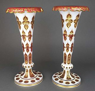 Pair of Large 19th C. Bohemian Vases