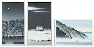 Group of 3 Japanese prints, Shuhu Miyamoto.