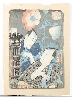 Japanese woodblock print, Kunisada & Hiroshige.