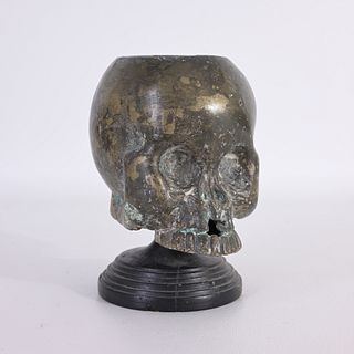 18th C. Italian Bronze Memento Mori Skull