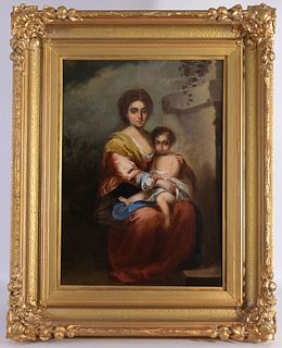 After Murillo, Madonna and Child Painting
