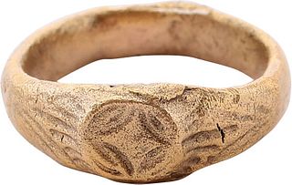 MEDIEVAL CHRISTIAN RING C. 5TH-9TH CENTURY AD, SIZE 4 ¼ 
