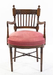 A Provincial Open Armchair, Height 35 inches.