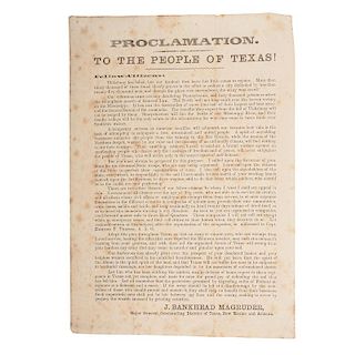 Texas Broadside Calling for Troops & Referencing the Fall of Vicksburg, Issued by J. Bankhead Magruder, 1863