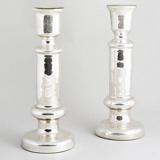 Pair of Mercury Glass Candlesticks