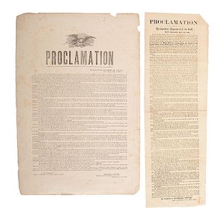 New Orleans Occupation, Rare Proclamations Issued by Benjamin Butler, May 1, 1862, Including Necessity Printing