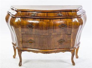 A Continental Walnut Commode, Height 31 x width 45 x depth 18 inches.