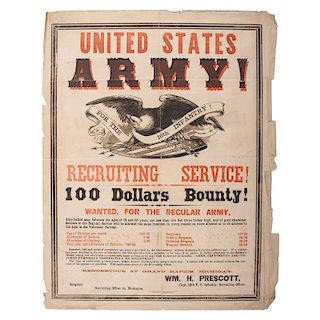 Civil War Michigan Recruitment Broadside, 16th US Infantry