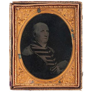 Half Plate Ambrotype of a Painted Portrait Depicting Colonel Jacob Kingsbury