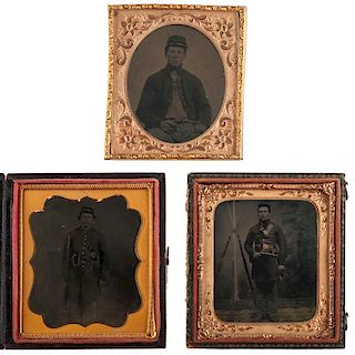 Civil War Tintypes of Soldiers Armed with Rare Revolvers
