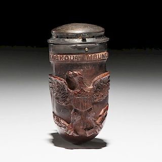 Lookout Mountain Folk Art Carved Pipe Presented by Captain F. Winter, 75th Pennsylvania Infantry, to Major James Harper, US V