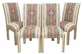 (4) POSTMODERN UPHOLSTERED HIGHBACK DINING CHAIRS