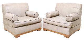 (2) ERIC BRAND UPHOLSTERED CLUB CHAIRS