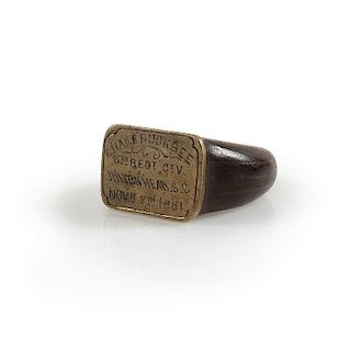 Civil War Engraved Ring of Captain Charles J. Buckbee, 6th Connecticut Infantry