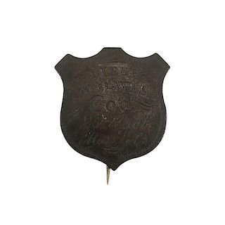 Civil War ID Badge of Major John W. Davis, 25th Massachusetts Infantry, Wounded Three Times