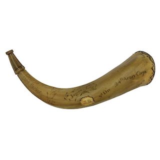 Civil War Powder Horn Identified to James Lee, 3rd Division, 24th Army Corps Sharpshooters