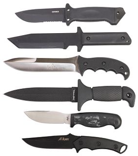 (6) FIXED BLADE KNIVES COLD STEEL, BROWNING, MORE