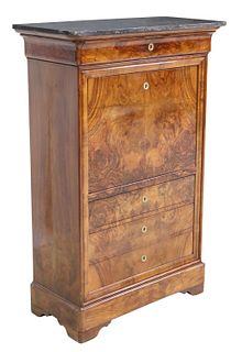 FRENCH LOUIS PHILIPPE WALNUT SECRETAIRE A ABATTANT