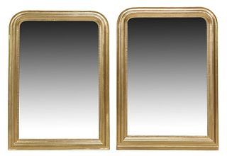 (2) FRENCH LOUIS PHILIPPE PERIOD GILT WALL MIRRORS