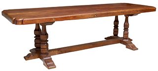 FRENCH MONASTERY TRESTLE TABLE, 99.75"L