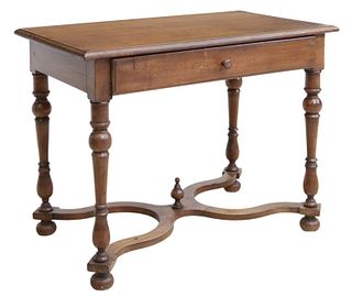 FRENCH WALNUT LIBRARY DESK/ WRITING TABLE