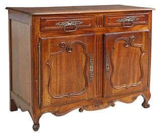 FRENCH PROVINCIAL LOUIS XV STYLE WALNUT SIDEBOARD