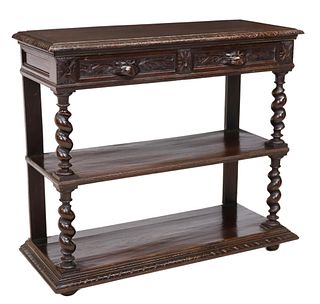 FRENCH HENRI II STYLE CARVED DESSERTE TABLE