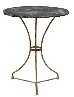FRENCH SLATE TOP & IRON BISTRO TABLE