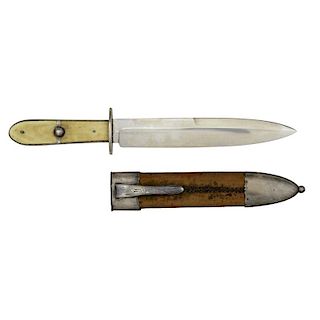 Spear Point Bowie Knife with H. McConnell Scabbard